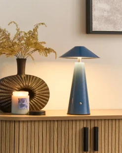 Lampada da tavolo senza fili a LED APAYAO con dimmer Metallo Blu