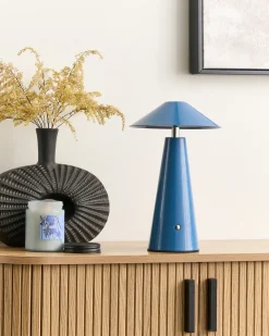 Lampada da tavolo senza fili a LED APAYAO con dimmer Metallo Blu