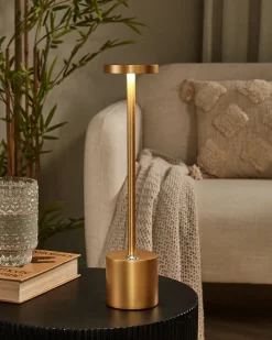Lampada da tavolo senza fili a LED LIZANDRO con dimmer Metallo Oro
