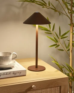 Lampada da tavolo senza fili a LED FRANCOLI con dimmer Metallo Marrone