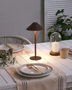 Lampada da tavolo senza fili a LED FRANCOLI con dimmer Metallo Marrone