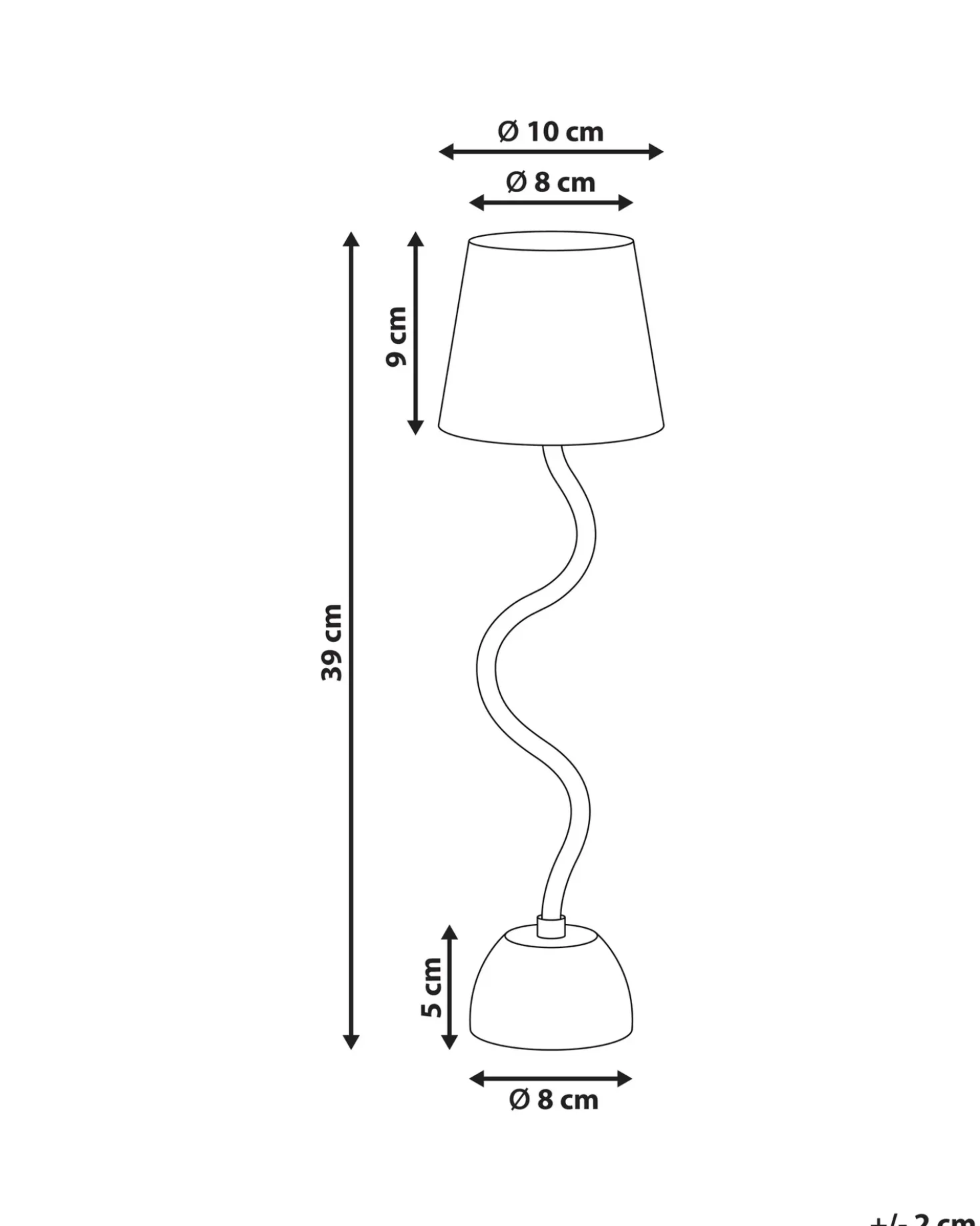 Lampada da tavolo senza fili a LED VOUGA con dimmer Metallo Nero