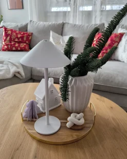 Lampada da tavolo senza fili a LED FRANCOLI con dimmer Metallo Bianco