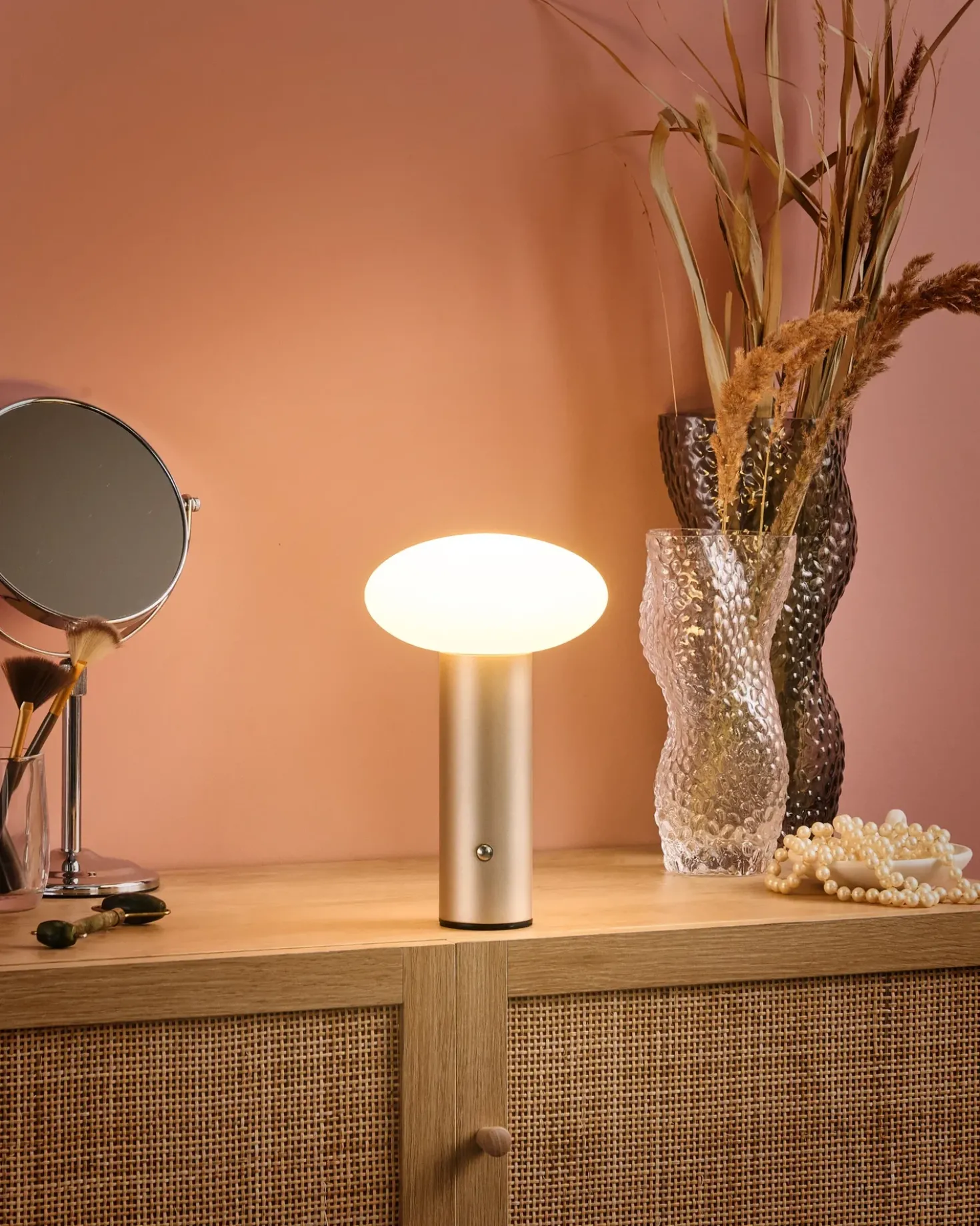 Lampada da tavolo senza fili a LED BUAYAN con dimmer Metallo Oro