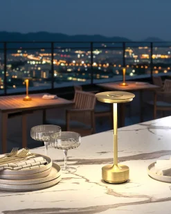 Lampada da tavolo senza fili a LED MAGO con dimmer Metallo Oro