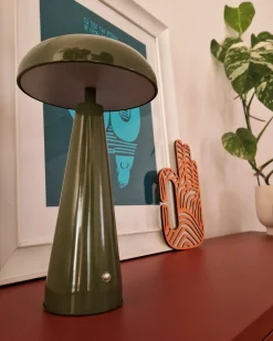 Lampada da tavolo senza fili a LED BOCONO con dimmer Metallo Verde