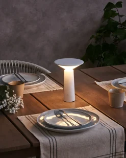 Lampada da tavolo senza fili a LED LEVIRA con dimmer Metallo Bianco