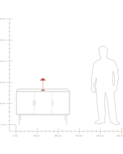 Lampada da tavolo senza fili a LED MODJO con dimmer Metallo Rosso