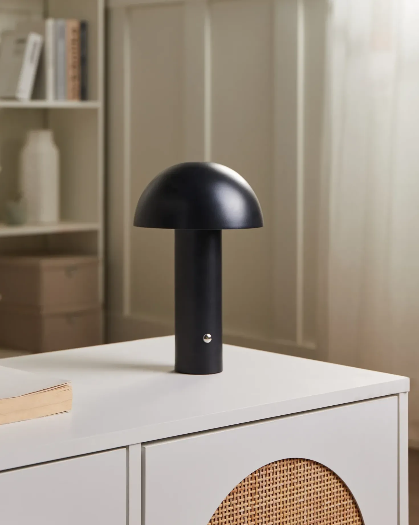 Lampada da tavolo senza fili a LED BOJO con dimmer Metallo Nero