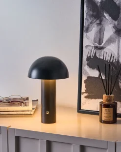 Lampada da tavolo senza fili a LED BOJO con dimmer Metallo Nero