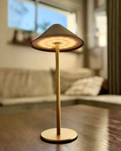 Lampada da tavolo senza fili a LED MODJO con dimmer Metallo Oro