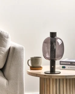 Lampada da tavolo senza fili a LED PULANGI con dimmer Metallo Nero