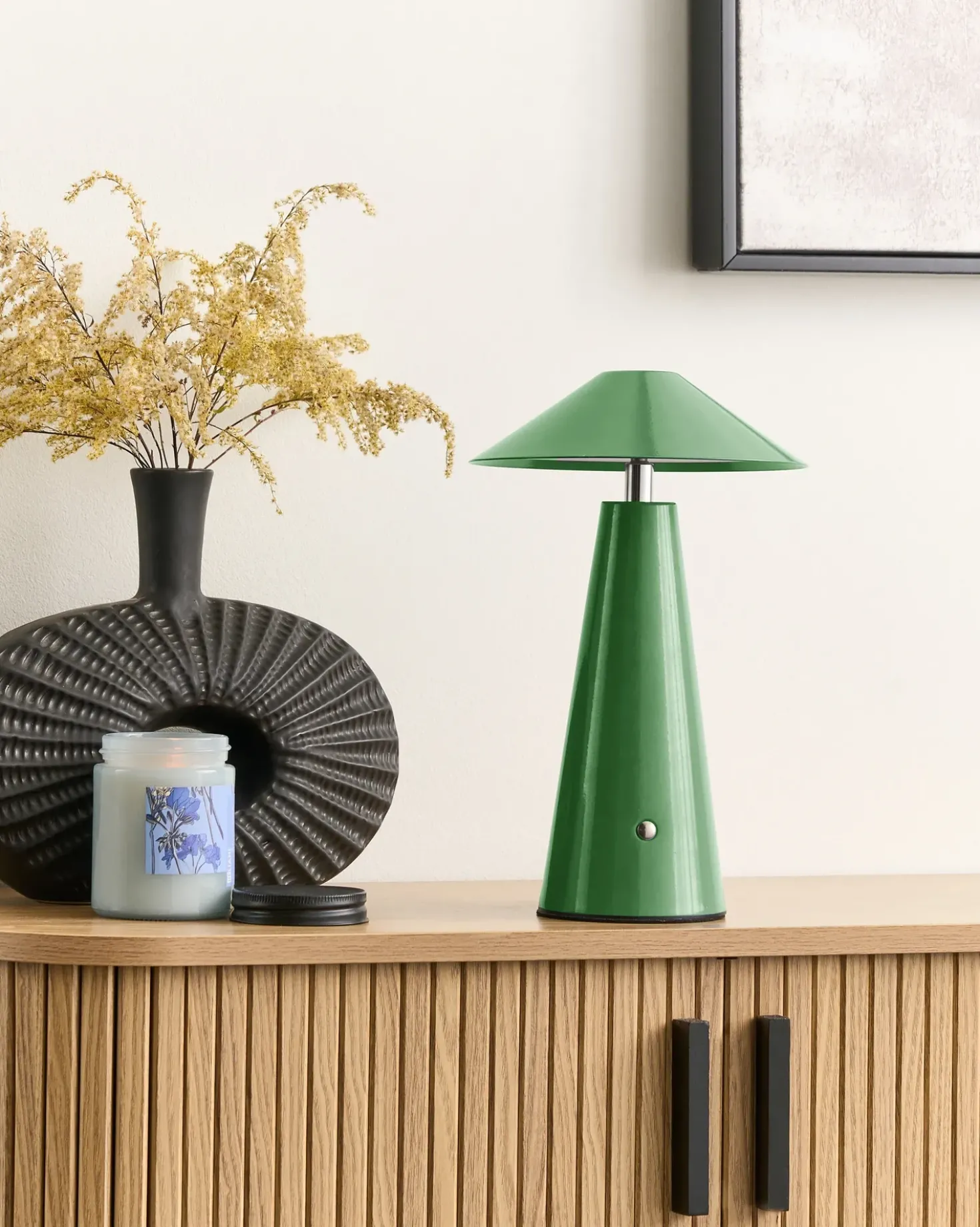 Lampada da tavolo senza fili a LED APAYAO con dimmer Metallo Verde