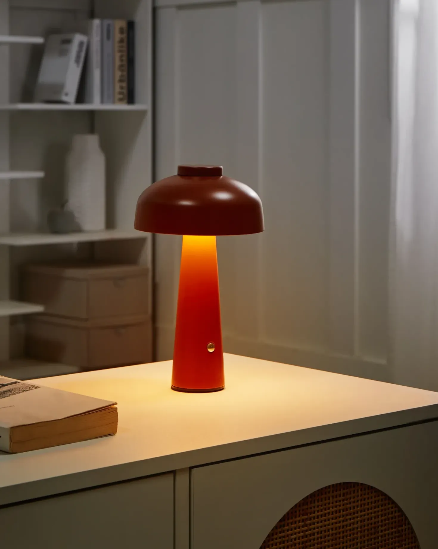 Lampada da tavolo senza fili a LED AGUSAN con dimmer Metallo Marrone