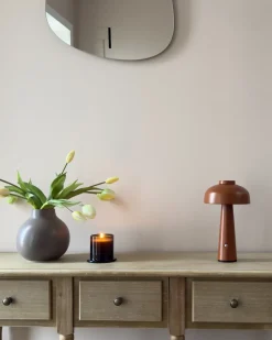 Lampada da tavolo senza fili a LED AGUSAN con dimmer Metallo Marrone