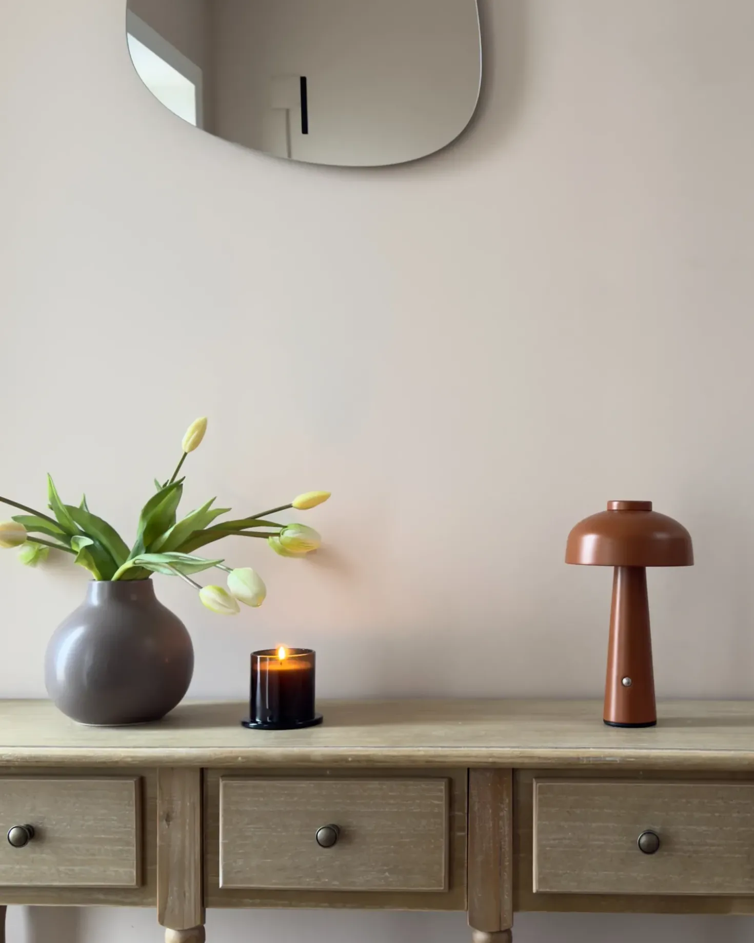 Lampada da tavolo senza fili a LED AGUSAN con dimmer Metallo Marrone