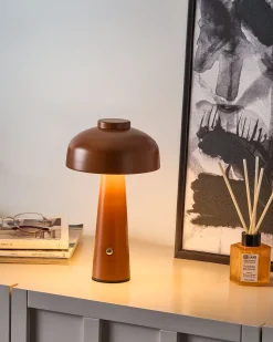 Lampada da tavolo senza fili a LED AGUSAN con dimmer Metallo Marrone