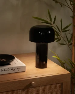 Lampada da tavolo senza fili a LED BESOS con dimmer Metallo Nero