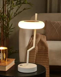 Lampada da tavolo senza fili a LED ALVIELA con dimmer Metallo Bianco