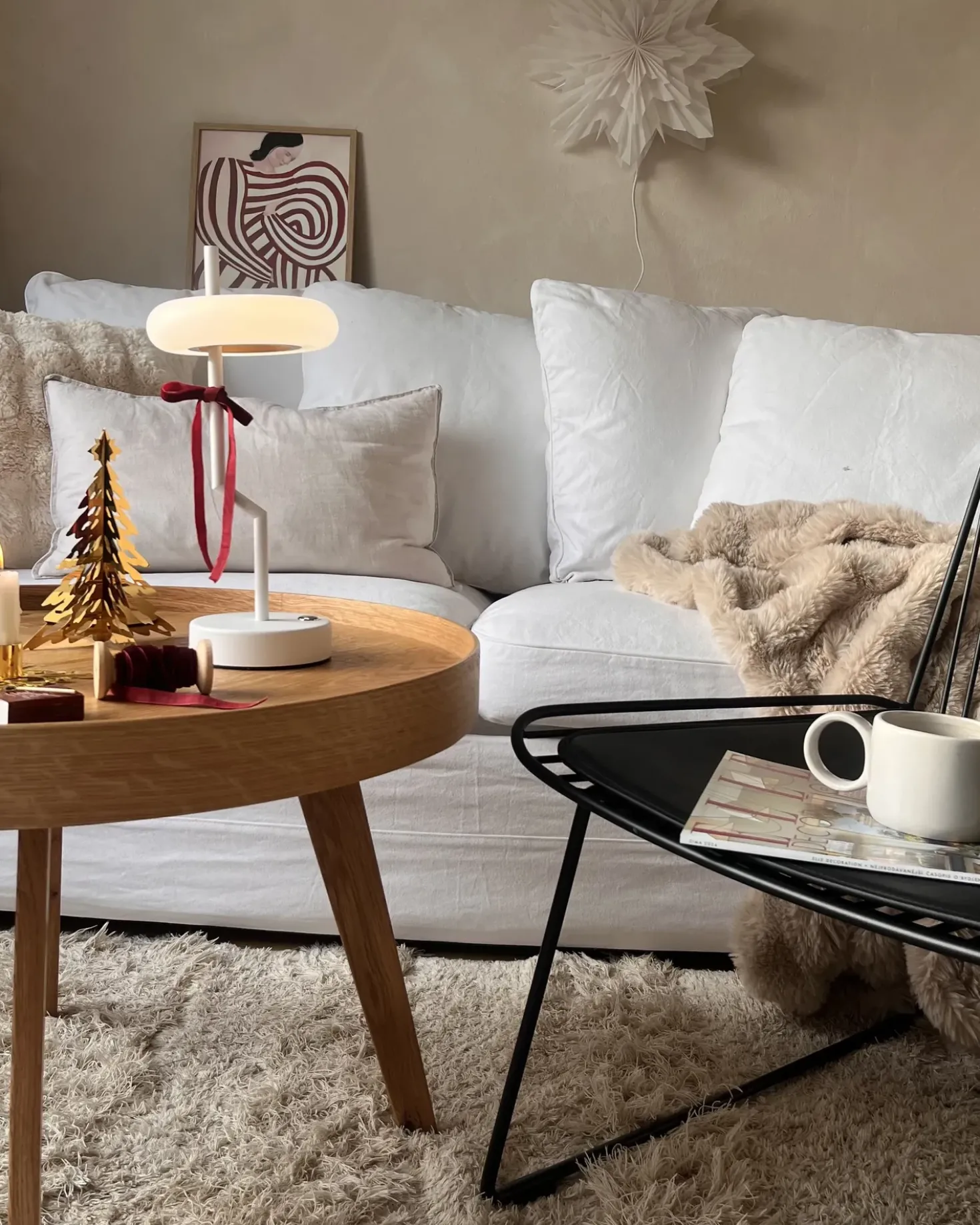 Lampada da tavolo senza fili a LED ALVIELA con dimmer Metallo Bianco
