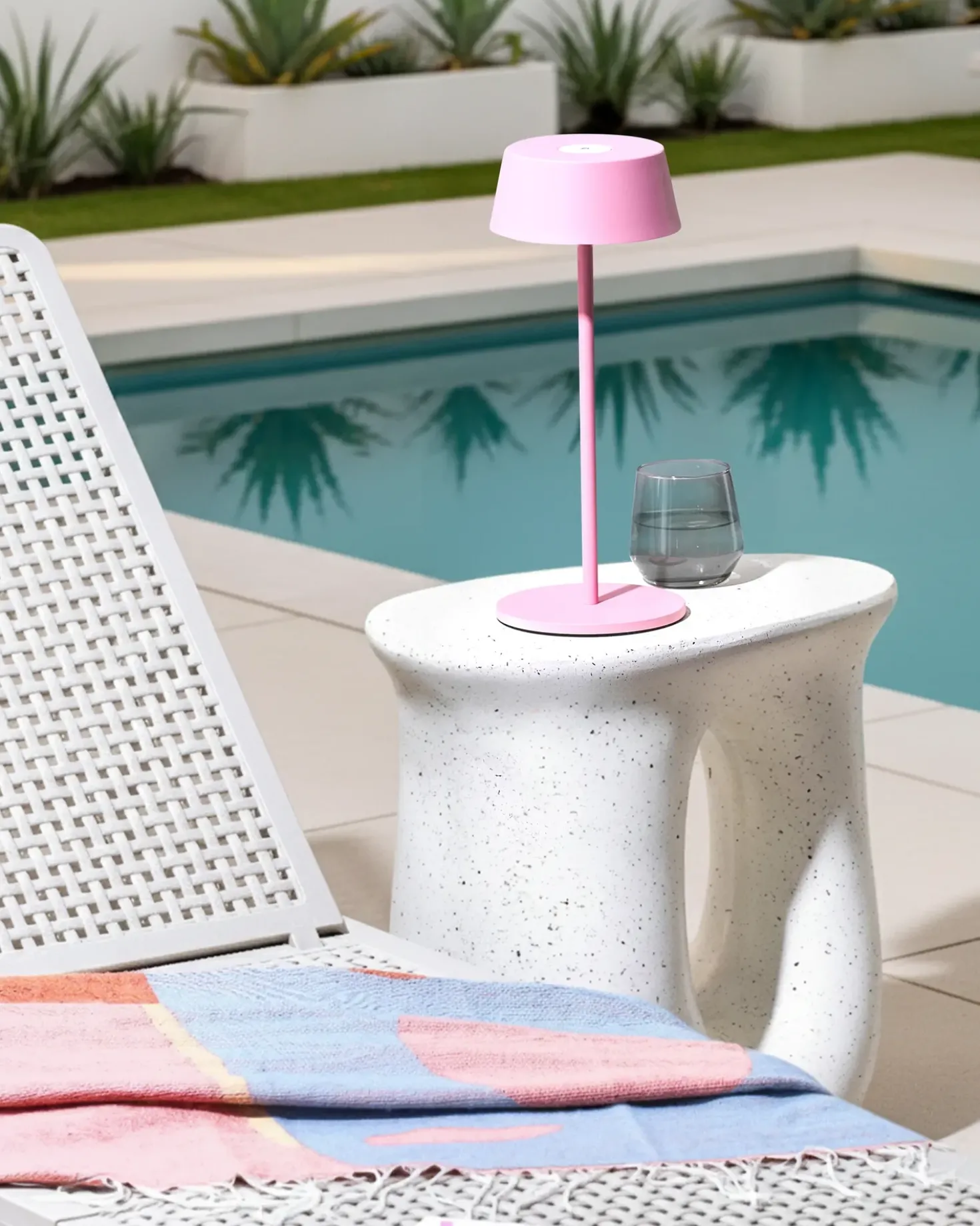 Lampada da tavolo senza fili a LED GUDER con dimmer Metallo Rosa