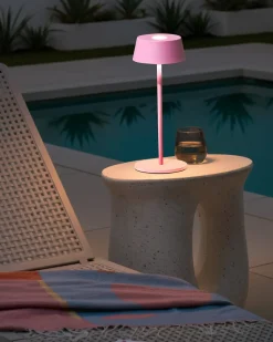 Lampada da tavolo senza fili a LED GUDER con dimmer Metallo Rosa
