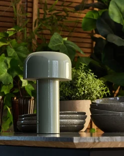 Lampada da tavolo senza fili a LED BESOS con dimmer Metallo Grigio