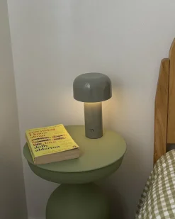 Lampada da tavolo senza fili a LED BESOS con dimmer Metallo Grigio