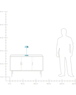 Lampada da tavolo senza fili a LED GUDER con dimmer Metallo Blu