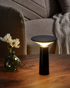 Lampada da tavolo senza fili a LED LEVIRA con dimmer Metallo Nero