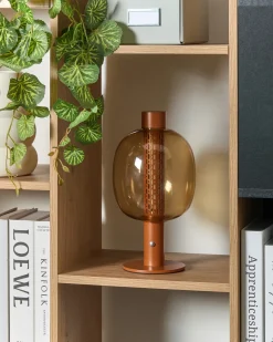 Lampada da tavolo senza fili a LED PULANGI con dimmer Metallo Marrone