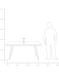 Lampada da tavolo senza fili a LED BOCONO con dimmer Metallo Bianco