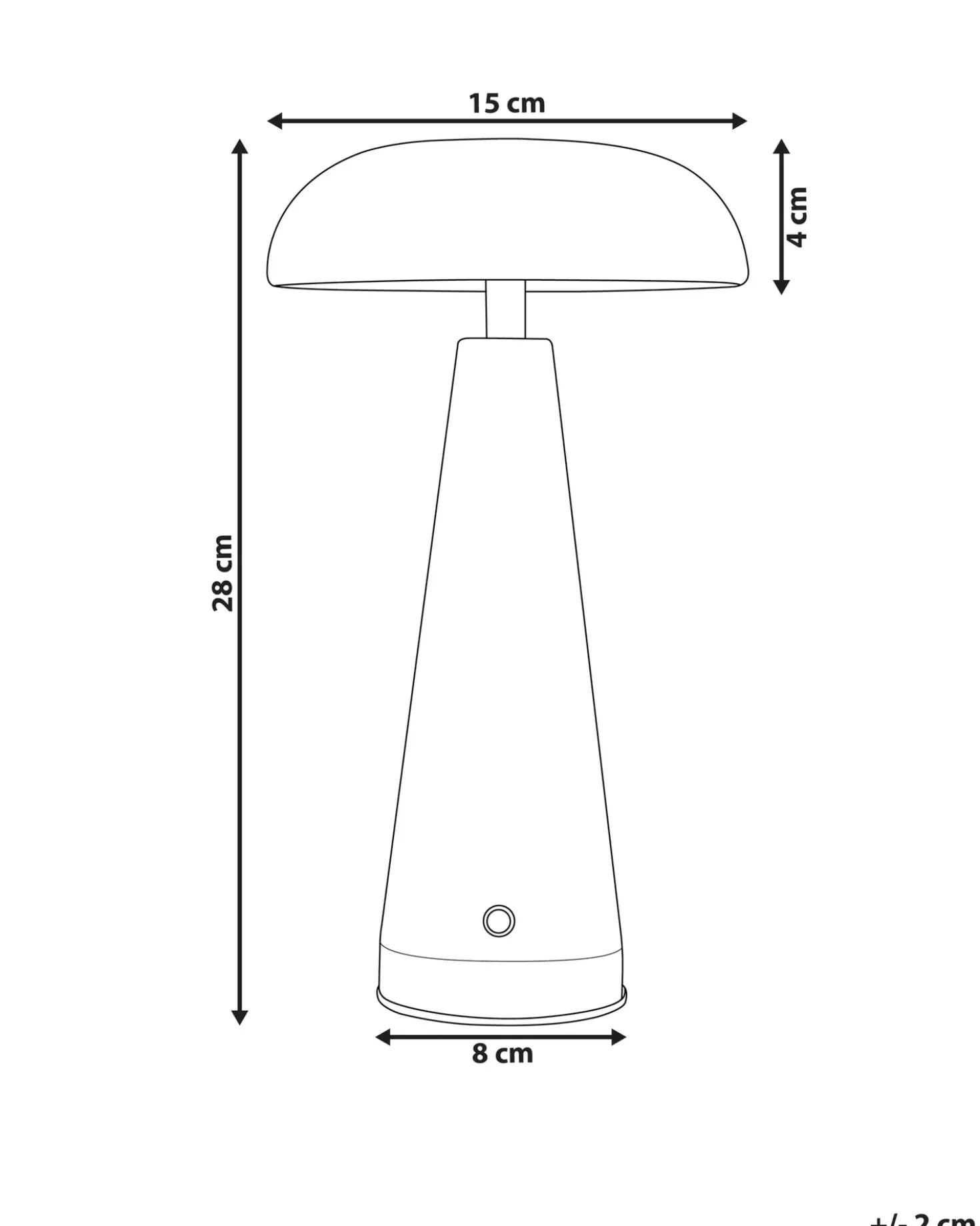 Lampada da tavolo senza fili a LED BOCONO con dimmer Metallo Bianco
