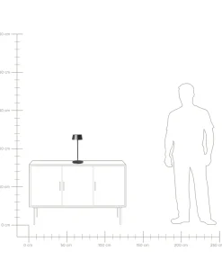 Lampada da tavolo senza fili a LED GUDER con dimmer Metallo Nero