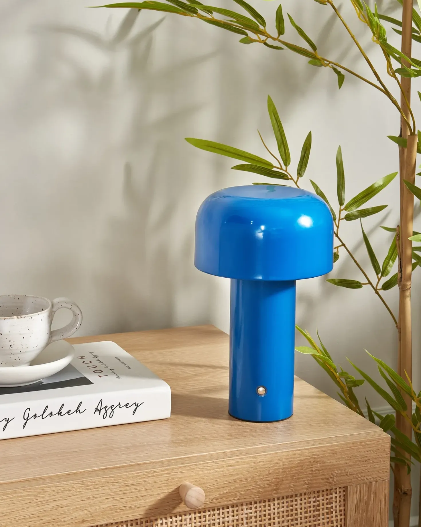 Lampada da tavolo senza fili a LED BESOS con dimmer Metallo Blu