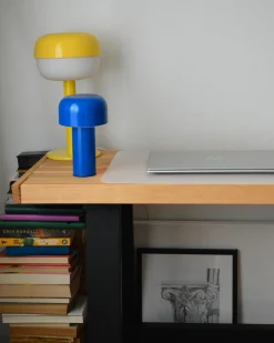 Lampada da tavolo senza fili a LED BESOS con dimmer Metallo Blu