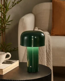Lampada da tavolo senza fili a LED BESOS con dimmer Metallo Verde
