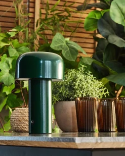Lampada da tavolo senza fili a LED BESOS con dimmer Metallo Verde