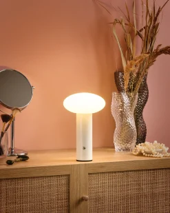 Lampada da tavolo senza fili a LED BUAYAN con dimmer Metallo Bianco