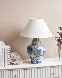Lampada da tavolo SORRAIA Porcellana Bianco/Blu