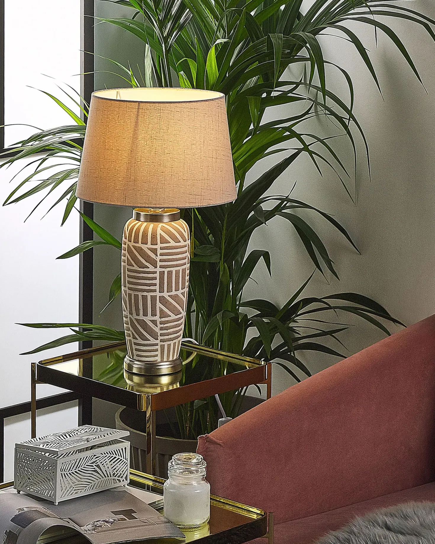 Lampada da tavolo TRAISEN Ceramica Beige