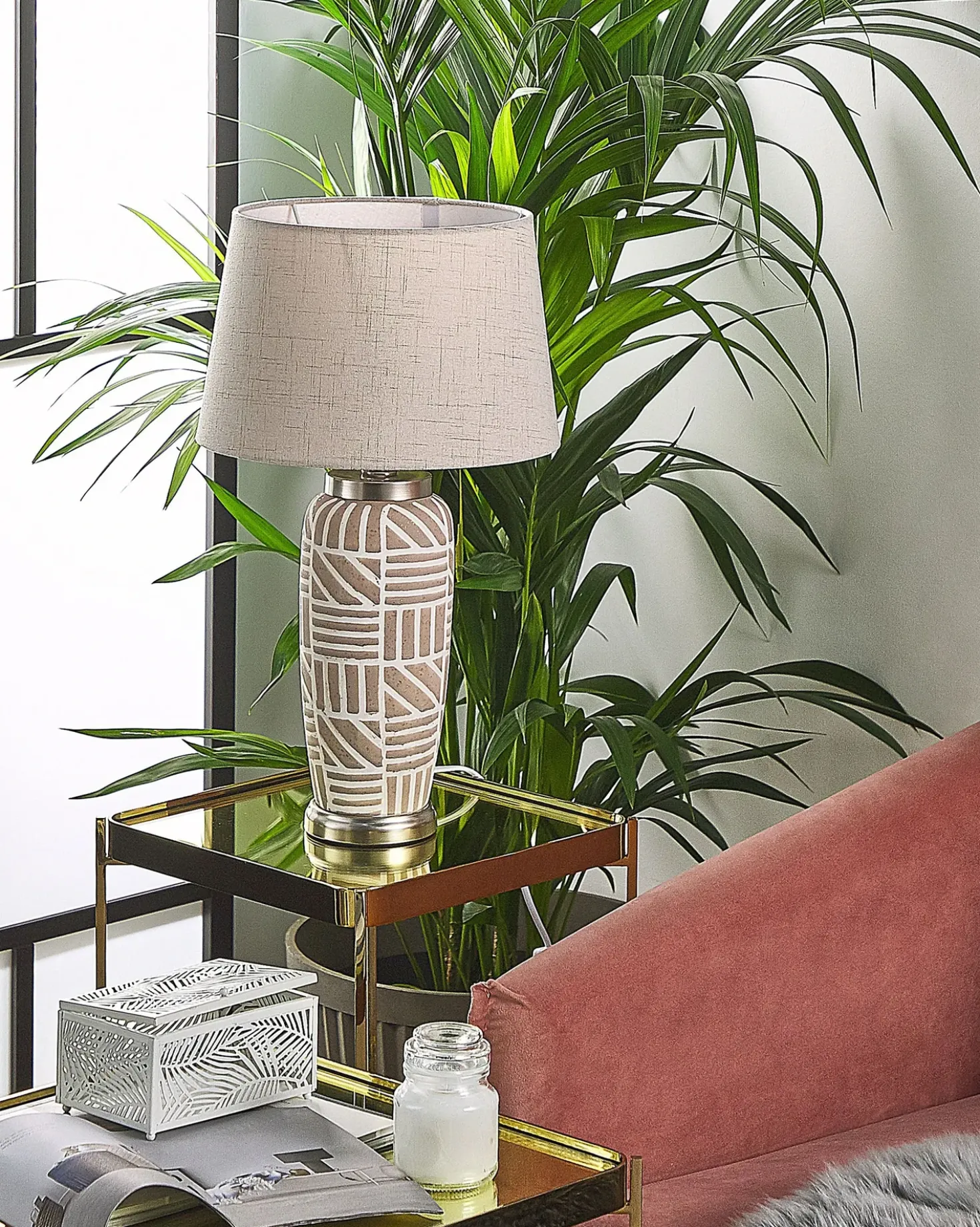 Lampada da tavolo TRAISEN Ceramica Beige