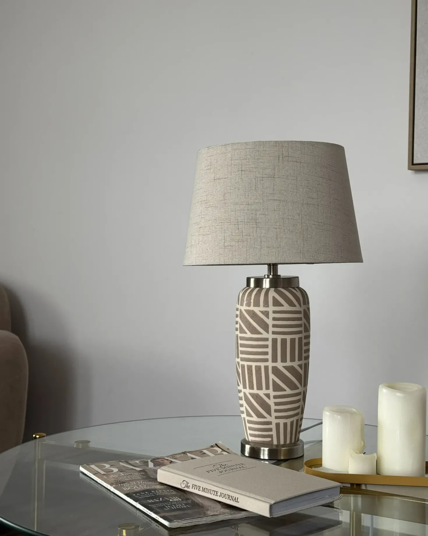 Lampada da tavolo TRAISEN Ceramica Beige