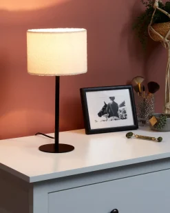 Lampada da tavolo VINAZCO Bouclé Bianco