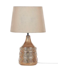 Lampada da tavolo WARI Ceramica Marrone dorato