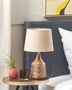 Lampada da tavolo WARI Ceramica Marrone dorato