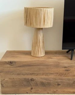Lampada da tavolo WELMEL Vimini Naturale