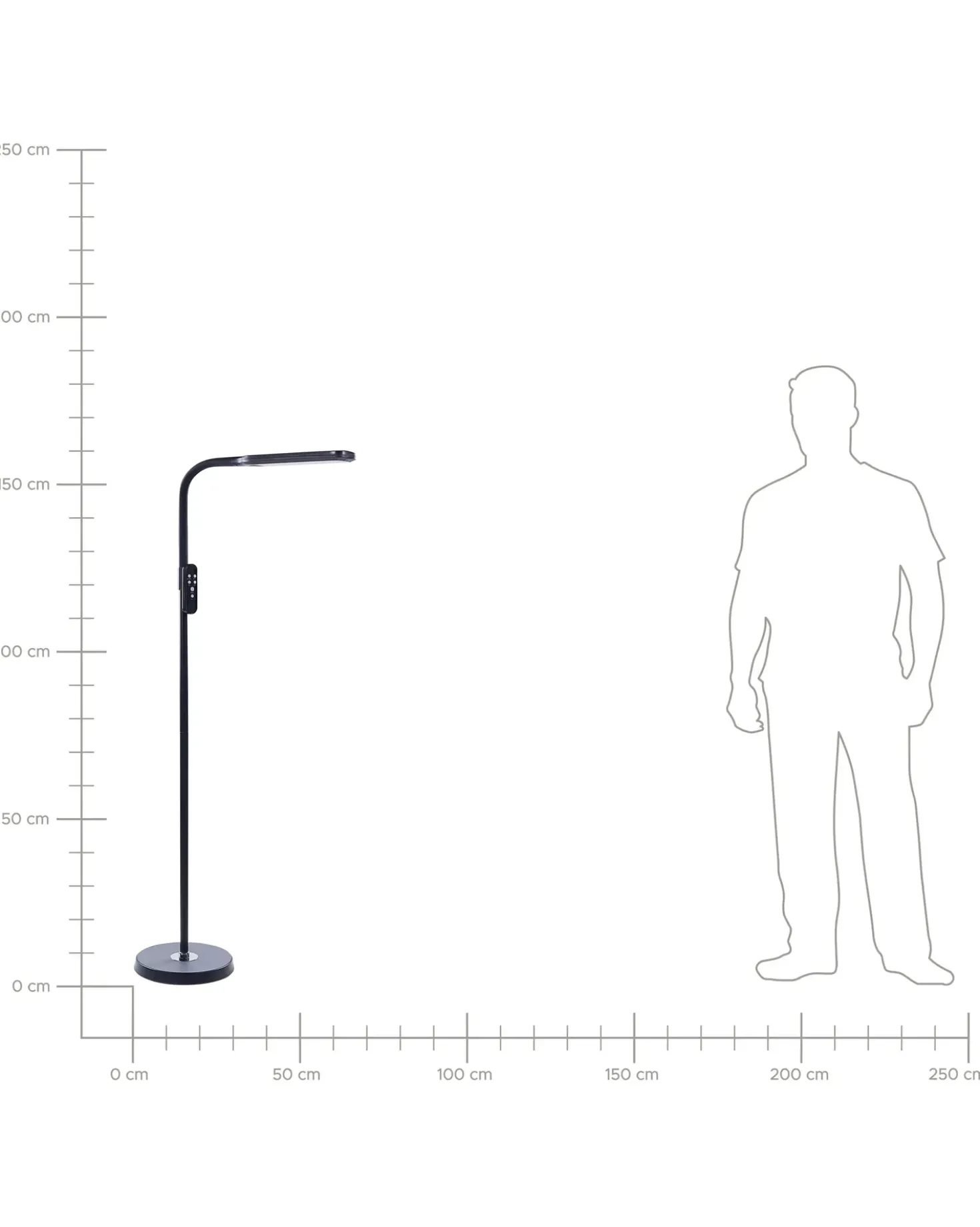 Lampada da terra a LED ARIES con telecomando con dimmer Metallo Nero