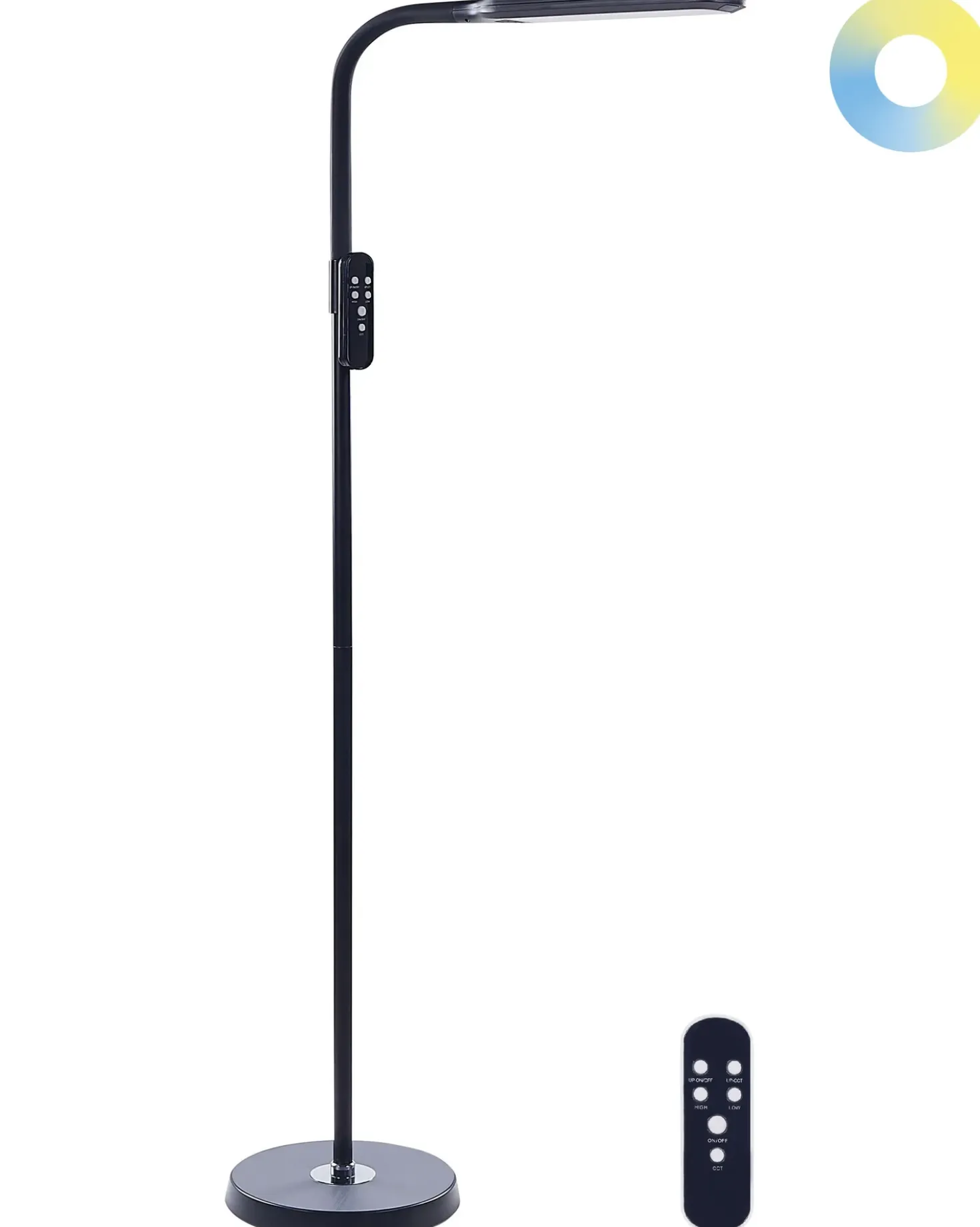 Lampada da terra a LED ARIES con telecomando con dimmer Metallo Nero