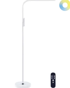 Lampada da terra a LED ARIES con telecomando con dimmer Metallo Bianco